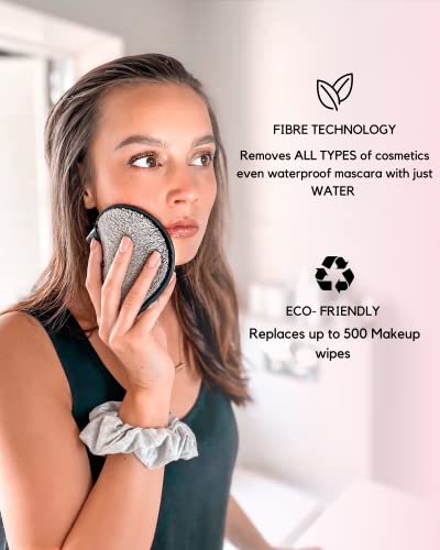 Ogato Reusable Makeup Remover Pads - 6pc Reusable Face Pads, Makeup Eraser for All Skin Types - Washable Microfiber Cloths - With Free Laundry Bag