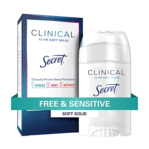 Secret Clinical Strength Antiperspirant and Deodorant for Women, Stress Response, 3X Stress Sweat Protection, PH Balancing Minerals, Invisible Solid, 2.6 oz
