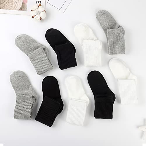 BOOPH 9 Pairs Girls Slouch Socks Knee High Baby Girls Crew SocksI 1-3 Years