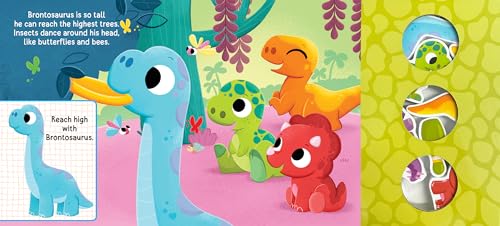 Little Hippo Books Dino Friends | Interactive Toddler Books with Wooden Toys for Kids | Dinosaur Board Books & Kids Books | Dinosaur Baby Book and Baby Toy