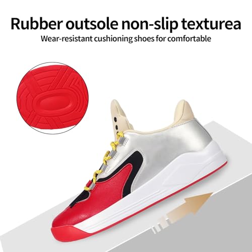 Men's Casual Walking Breathable Shoes,Fashion Lace up Shoes Non Slip Running Tennis Skate Sneakers for Women's Black 45