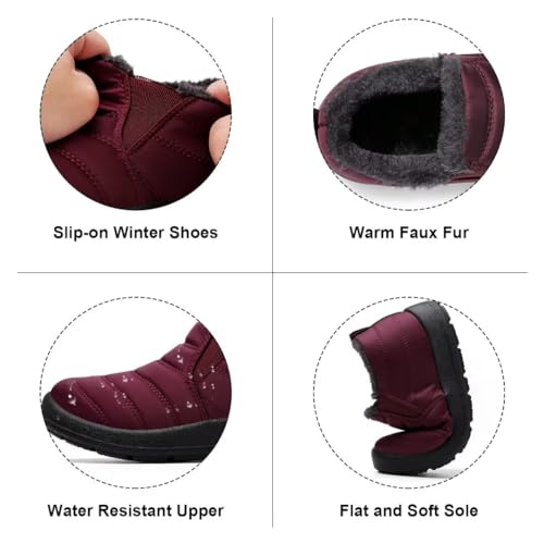 Cheval Winter Snow Boots for Women, Fur Lined Warm Ankle Booties, Outdoor Anti-slip Waterproof Comfortable Short Boot, Botas De Invierno Para Mujert
