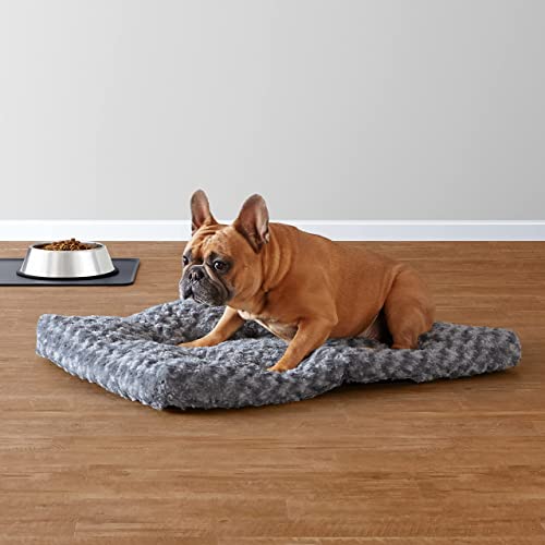 Amazon Basics Cat and Dog Bed and Crate Pad, Machine Washable, Indoor, 29 x 21 x 3 inches, Gray