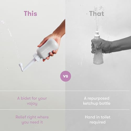 Frida Mom Upside Down Peri Bottle for Postpartum Care, Portable Bidet Perineal Cleansing and Recovery for New Mom, The Original Fridababy MomWasher, Grey
