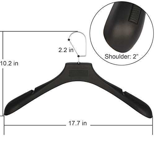 DEDU Suit Hangers for Men 20 Pack, Sweater Hangers No Shoulder Bump Non Slip Width 17.7", Plastic Clothes Hangers Ivory White with 360° Swivel Metal Hook