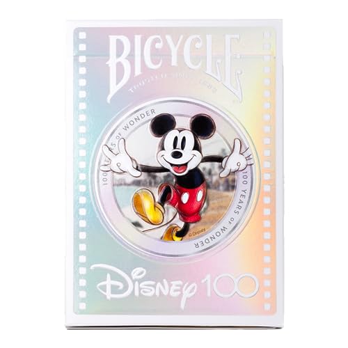 Bicycle Disney Limited Edition 100 Year Anniversary Playing Cards - Holographic Foil - Features 20+ Iconic Disney Characters