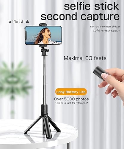 Selfie Stick, Extendable Selfie Stick Tripod,Phone Tripod, Tripod Stand 360°Rotation for iPhone 15/14/13/12/11 and Smartphone, Compatible with Gopro, Group Selfies/Live Streaming/Video Recording