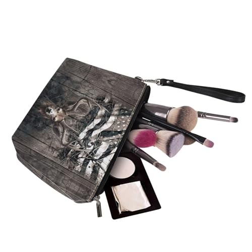 Poceacles Funny Sloth Print Makeup Bag Leather Waterproof Portable Toiletry Pouch Cosmetic Bag Daily Use Storage, Makeup Bag Organizer Travel Essentials for Women Gift