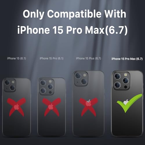 M MYBAT PRO Maverick Series iPhone 15 Pro Max Case with Belt Clip Holster,[Compatible with Magsafe]w/Screen Protector ,Anti-Drop,Shockproof,with 360°Rotating Kickstand,Heavy Duty Protection Army Green