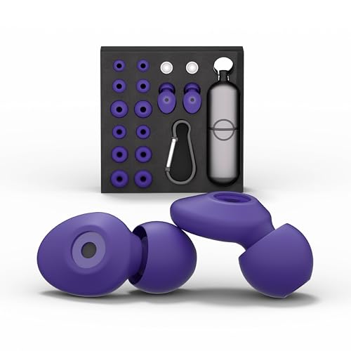 Ear Plugs for Sleeping, High Fidelity Concert Ear Plugs, Reusable Earplugs for Noise Reduction up to 30dB, Soft Ear Plugs for Airplanes, Study & Work, 7 Sets of Foam/Silicone Ear Tips, 2 Filter Sets
