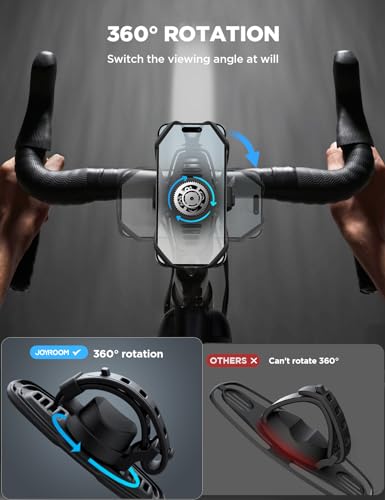 JOYROOM Bike Phone Holder, 2024 Upgrade Phone Mount for Bike [7.2'' Big Phone Friendly&Ultra-Stable], Bicycle Motorcycle Phone Mount Holder Handlebar Cell Phone Clamp for iPhone 15 Pro Max Scooter