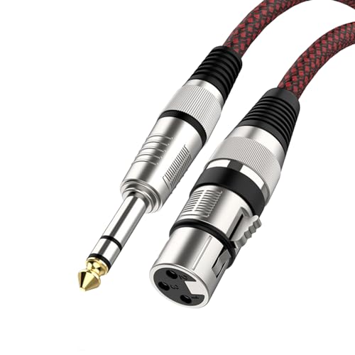 tsrqponmlkjlh XLR Female to 1/4(6.35mm) Male TRS Jack Lead Balanced Signal Interconnect Cable XLR to 1/4 Patch Cable-10feet