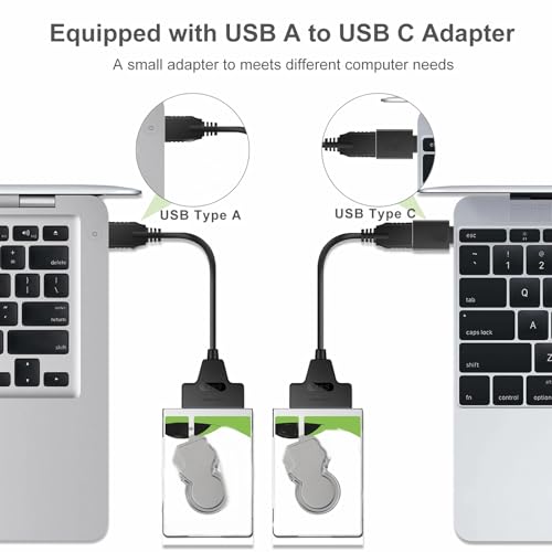 EYOOLD SATA to USB 3.0 Adapter Cable for 2.5 inch Hard Drive HDD/SSD Data Transfer, External Hard Drive Converter Support UASP (Black)