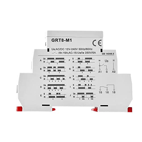 GAEYAELE 16A Multifunction Time Relay with 10 Function Choices AC/DC12V-240V Relay(GRT8-M1,AC/DC12V-240V)