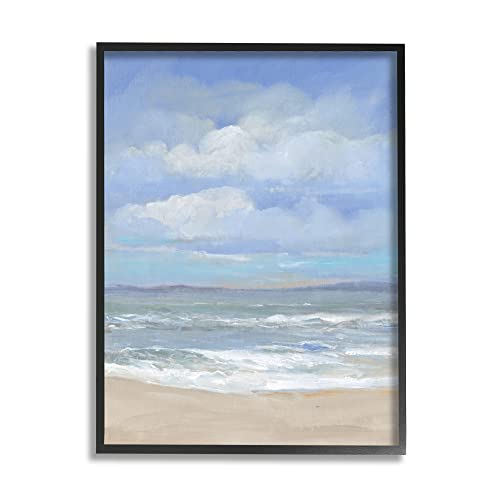 Stupell Industries Cloudy Ocean Bay Shoreline Framed Giclee Art, Design by Tim OToole