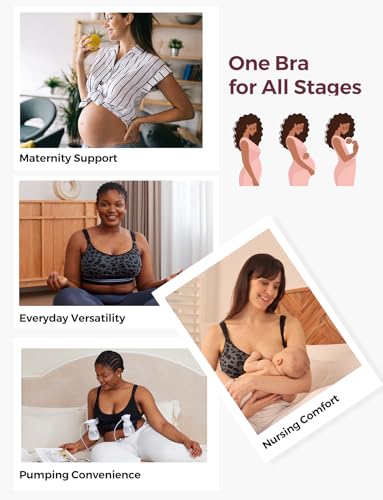 Momcozy Seamless 4-in-1 Pumping Bra Hands Free, CozyFitClasp Pumping & Nursing Bras, Supportive Breast Pump Bra