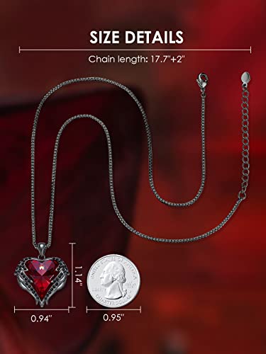 CDE Angel Wing Love Heart Necklaces for Women, Silver Tone/Gold Tone Pendant Necklace Jewelry Gifts for Her on Christmas, Valentine's/Mother's Day, Anniversary, Birthday Gifts for Women Wife Girlfriend (White-Nov. Yellow Birthstone)