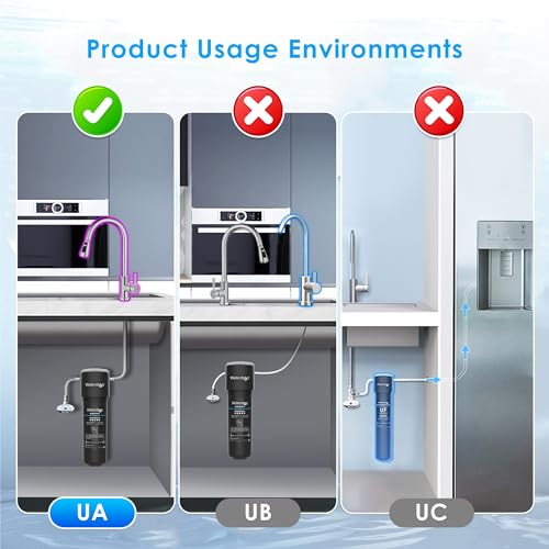 Waterdrop 15UA Under Sink Water Filter System, Reduces Lead, Chlorine, Bad Taste & Odor, Under Counter Water Filter Direct Connect to Kitchen Faucet, NSF/ANSI 42 Certified, 16000 Gallons, USA Tech