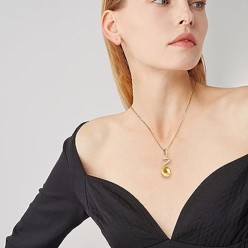 BAMIKI Pearl Pendant Necklace for Women, Handpicked Genuine Saltwater Cultured Pearls, Sterling Silver Teardrop Pendant Necklace Chain 18+2 Inch, Pearl Jewelry Gifts (11-11.5mm White Pearl