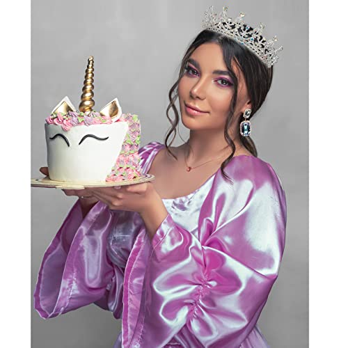 COCIDE Birthday Tiara and Crown for Women, Sash for Girls, Decorations Set, Rhinestone Headband, Crystal Hair Accessories, Party Hair Band, Cake Toppers