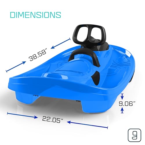 Gizmo Riders Stratos Snow Sled for Kids 2 Person Steerable Snow Bobsled, Kids Sled, Toddler Sled for Ages 3 and Up, Plastic Sled with Brake & Anti-Slip Seat, Racing Sleds for Kids, Holds 250 lbs