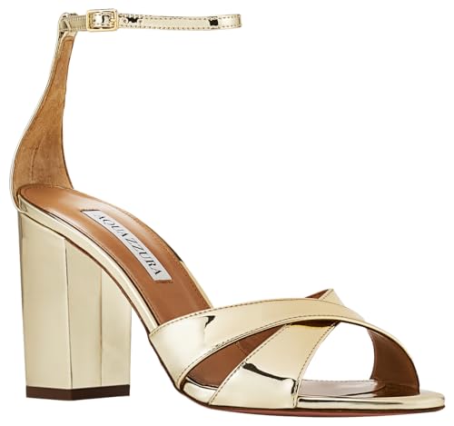 Aquazzura Divine Sandal 85, Soft Gold, 10.5