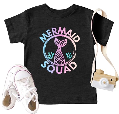 Mermaid Squad Shirt Toddler Boys Girls Mermaid Birthday Tshirt Kids Mermaid Gifts Summer Short Sleeve Tops Lightpink