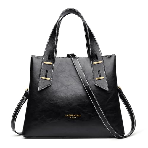 LAORENTOU Women Crossbody Handbags Cow Leather Satchel Handbags for Women Top-handle Shoulder Tote Purses
