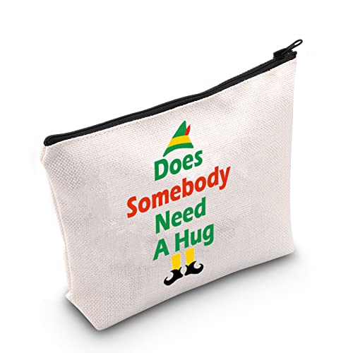 MNIGIU Elf Movie Quotes Cosmetic Bag Does Somebody Need A Hug Makeup Zipper Bag Elf Fan Gift