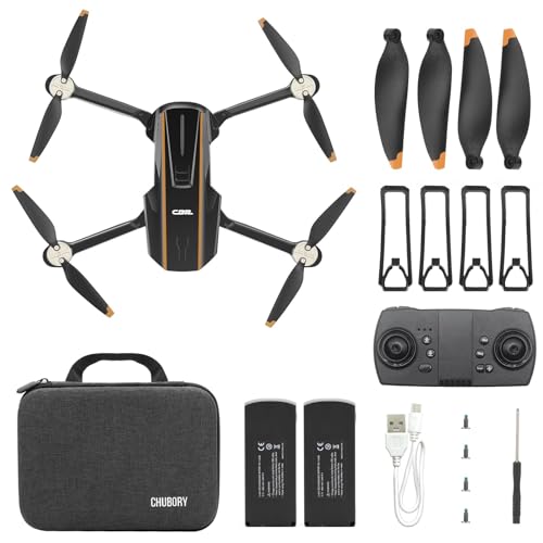 Super Enduring Brushless Motor Drone with Camera for Beginners, CHUBORY A68 WiFi FPV Quadcopter with 1080P HD Camera, Auto Hover, 3D Flips, Headless Mode, Trajectory Flight, 2 Batteries, Carrying Case