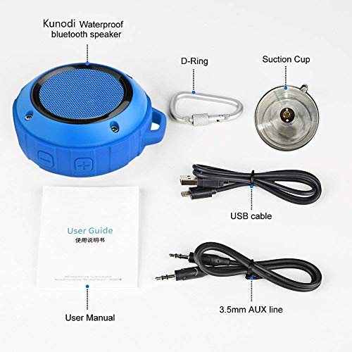 Kunodi Bluetooth Shower Speaker with IPX7 Waterproof, Crisp Clear Sound, True Wireless Stereo, Clip Portable for Pool Beach Boat Kayak Float Golf