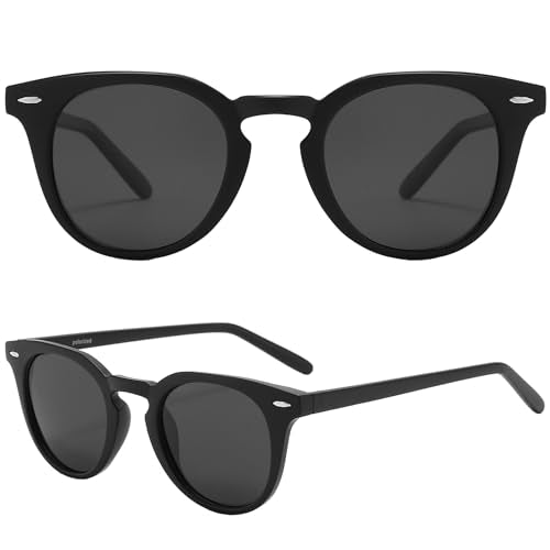 Dollger Polarized Round Sunglasses for Women Classic Retro Design Womens Trendy Style UV Protection Lens 2 Packs