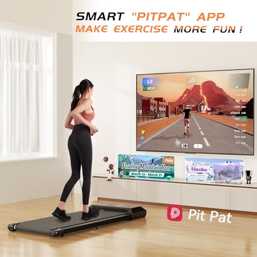 Walking Pad, Under Desk Walking Pad Treadmills for Home/Office, 2 in 1 Walking Jogging Portable Desk Treadmill with APP&Remote Control LED Display, Easy Operation for Beginners (Black-1)