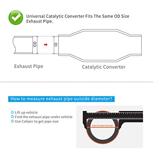 AUTOSAVER88 ATCC0012 2.25" Inlet/Outlet Universal Catalytic Converter (EPA Compliant)