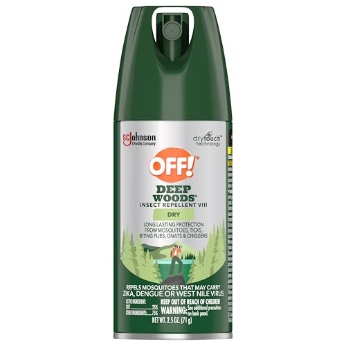 OFF! Deep Woods Insect Repellent Aerosol, Dry, Non-Greasy Formula, Bug Spray with Long Lasting Protection from Mosquitoes, 2.5 oz (Pack of 12)