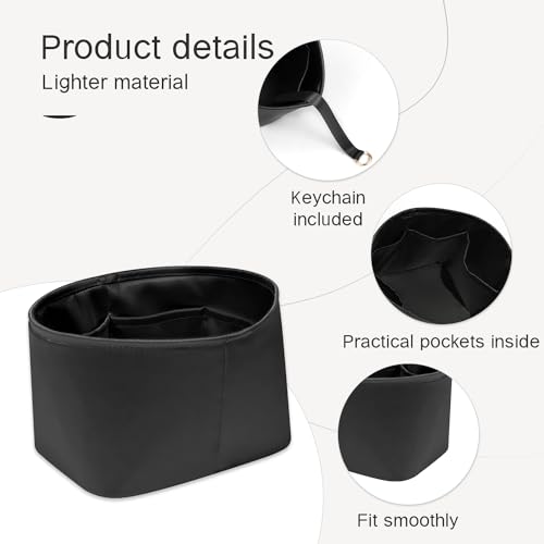 JLYZ Moon Picotin 18 Bag Insert with Zipper, Purse Organizer Compatible with Hermes Picotin, Silky Bag Insert, Lightweight and Soft Touch (PC18 with Zipper, Bambou)