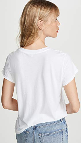 Splendid Women's Short-Sleeve V-Neck Tee T-Shirt, White, M Loose