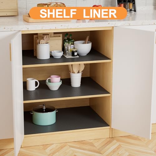 FLPMIX Shelf Liner 22 inch Wide - Waterproof Cabinets Liners, Non Adhesive, Easy to Cut Under Sink Mat Liners for Kitchens Drawer, Shelves, 22 X 300Inch White