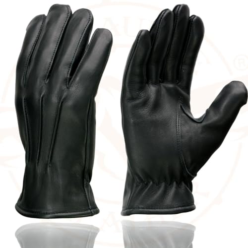 Milwaukee Leather SH865 Men's Black Thermal Lined Deerskin Motorcycle Hand Gloves W/Sinch Wrist Closure - X-Small