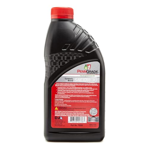 PENN GRADE 1, 71506, Synthetic Blend High Performance Oil SAE 10W-30, 1 Quart