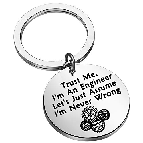 LQRI Engineer Gift Engineering Gift Trust Me I'm An Engineer Keychain Engineer Gift Retiring Gift Engineering Graduation Gift