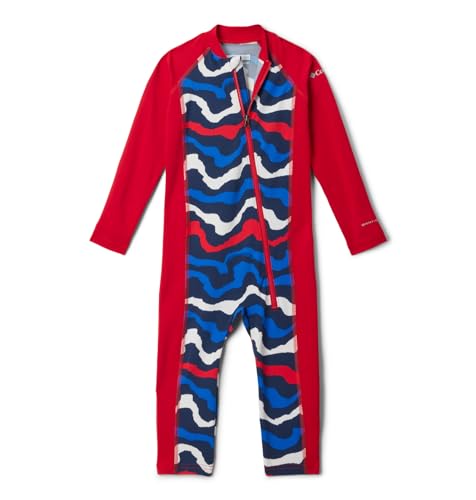 Columbia Baby Sandy Shores II Sunsuit, Coll Navy Wavy/Mountain Red, 0/3