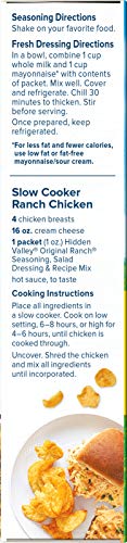 Hidden Valley Original Ranch Salad Dressing and Seasoning Mix, 1 Ounce Packet, Pack of 4 (Package May Vary)