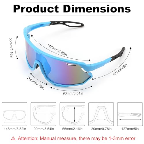 FEISEDY Sport Sunglasses for Men Women, Cycling Glasses with UV Protection, for Baseball, Ski, Runing, Golf B0082