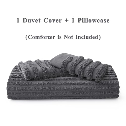 BEDAZZLED Duvet Cover Queen/Full Size, 3 Pieces Boho Bedding Sets for Shabby Chic Home, Tufted and Soft Comforter Cover Set, Pumpkin Brown