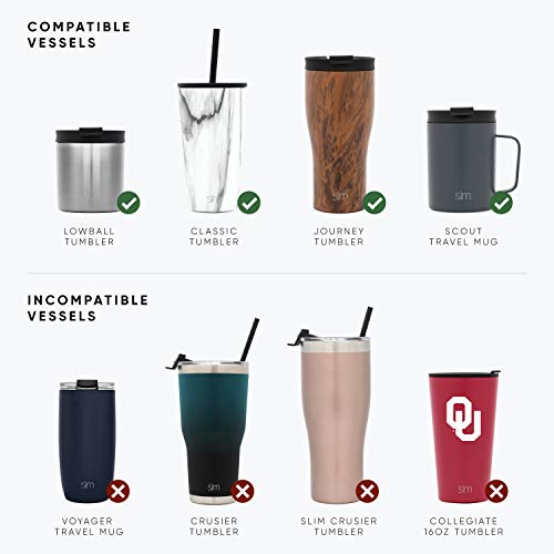 Simple Modern Insulated Replacement Lid | Reusable ONLY Fits Simple Modern, S|M Kona | Thermos for Travel Coffee Mug or Commuting Tumbler | Flip Lid | Kona Collection | Riptide