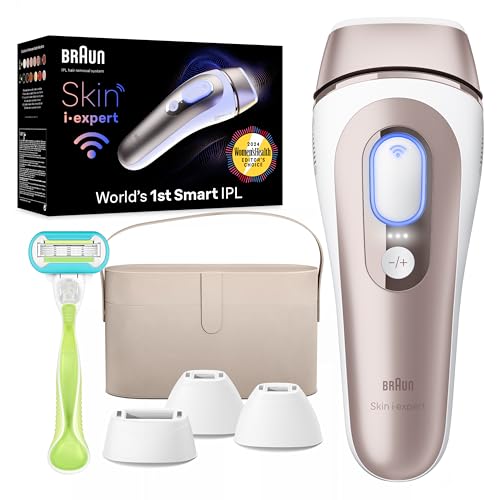 Braun SMART IPL Long-lasting Laser Hair Removal Device for Women & Men, Skin i·Expert, Home Hair Removal, Free App, Vanity Case, Venus Razor, 3 Smart Heads, Alternative for Laser Hair Removal, PL7243