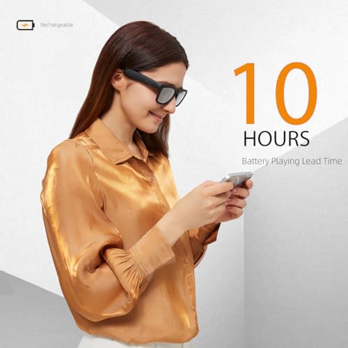 OhO Smart Glasses,Polarized Sunglasses with Bluetooth Speaker,Athletic/Outdoor UV Protection and Voice Control,Unisex