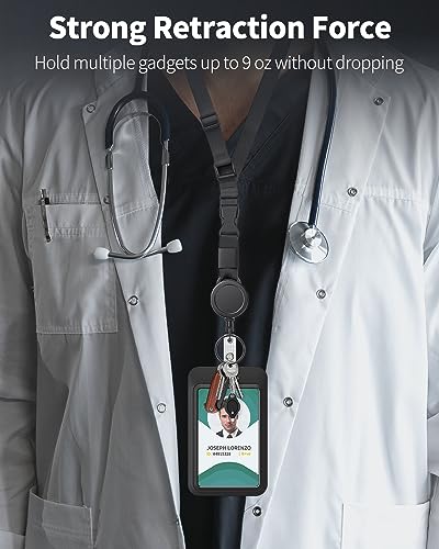 Uniclife 100 Pack Sliding ID Badge Holder Hard Black Vertical Plastic Card Case Protector Pouch with Clear Window for Office School ID Credit Cards Proximity Key Cards Driver’s Licenses and Passes