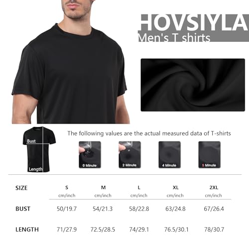 HovSiyla 5 Pack Workout Shirts for Men Athletic Running Gym Quick Dry Short Sleeve Performance Moisture Wicking T Shirt Black/Navy Blue/Azure/Burgundy/Army Green-S